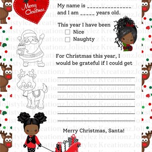 Carta de Papá Noel para niños