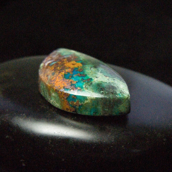 Natural Chrysocolla Native Copper Cabochon. Designer Indonesian Opalized Wood Cabochon. Jewellers Supply