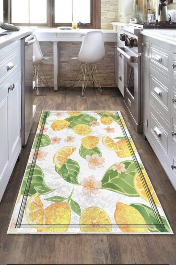 Yellow kitchen rug deals