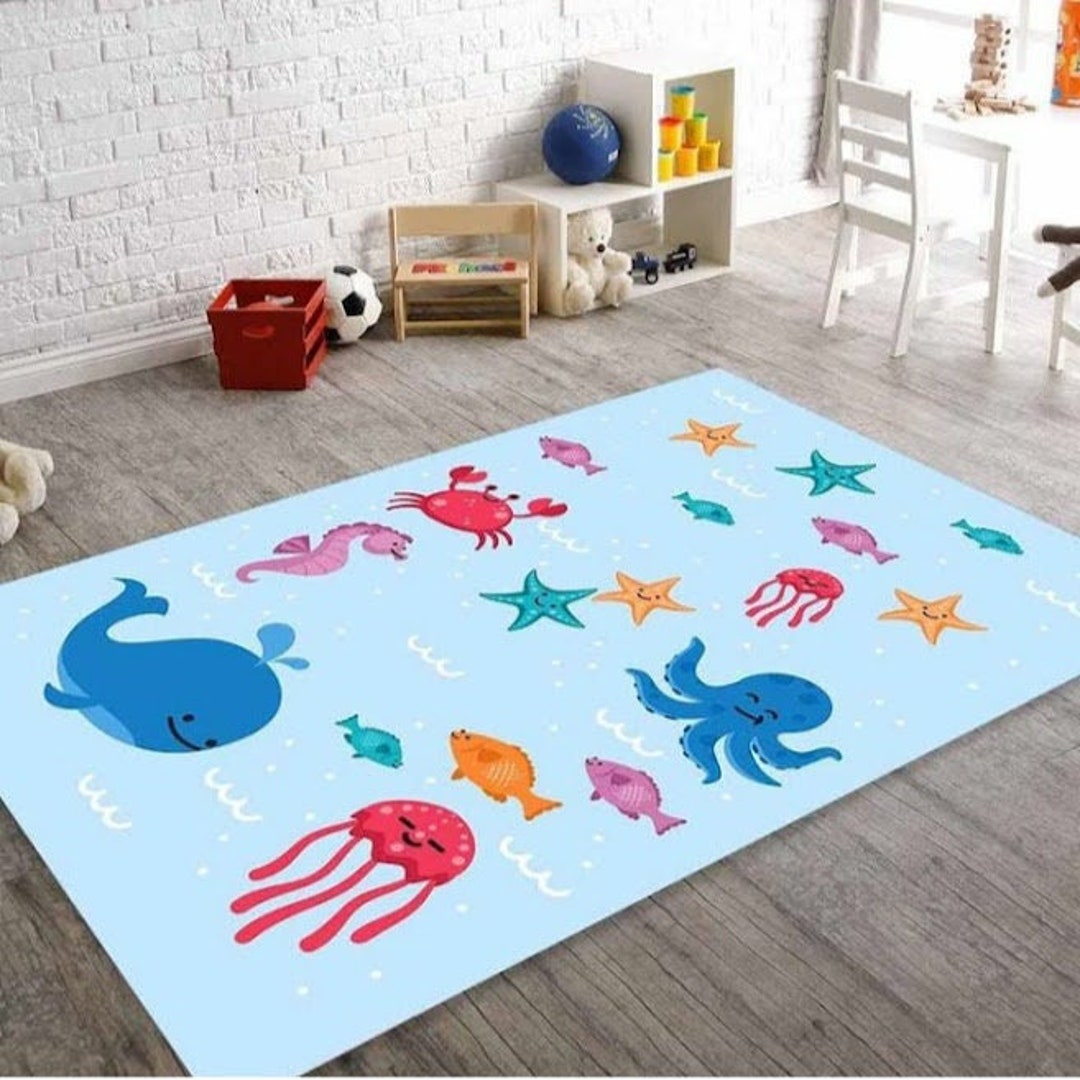  Alfombra de bebé de ancla ballena mar niños redonda alfombra de  juego infantil gatear alfombra de juego lavable manta de juego tiempo boca  abajo alfombra de juego bebé 31.5 x 31.5