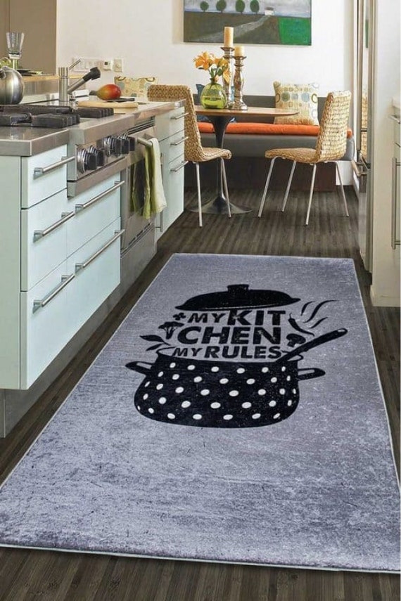 Decorative Soft Kitchen Carpet machine Washable Kitchen Rug Soft Non Slip Kitchen  Mat / Rug 