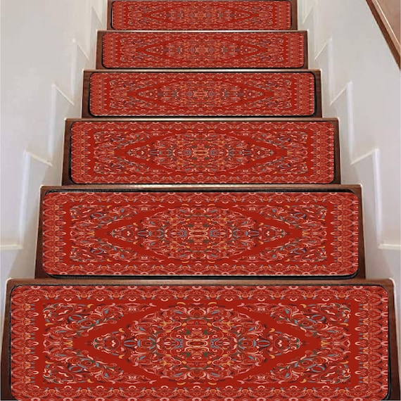 Las mejores ofertas en Rectángulo Rojo Alfombras de escaleras