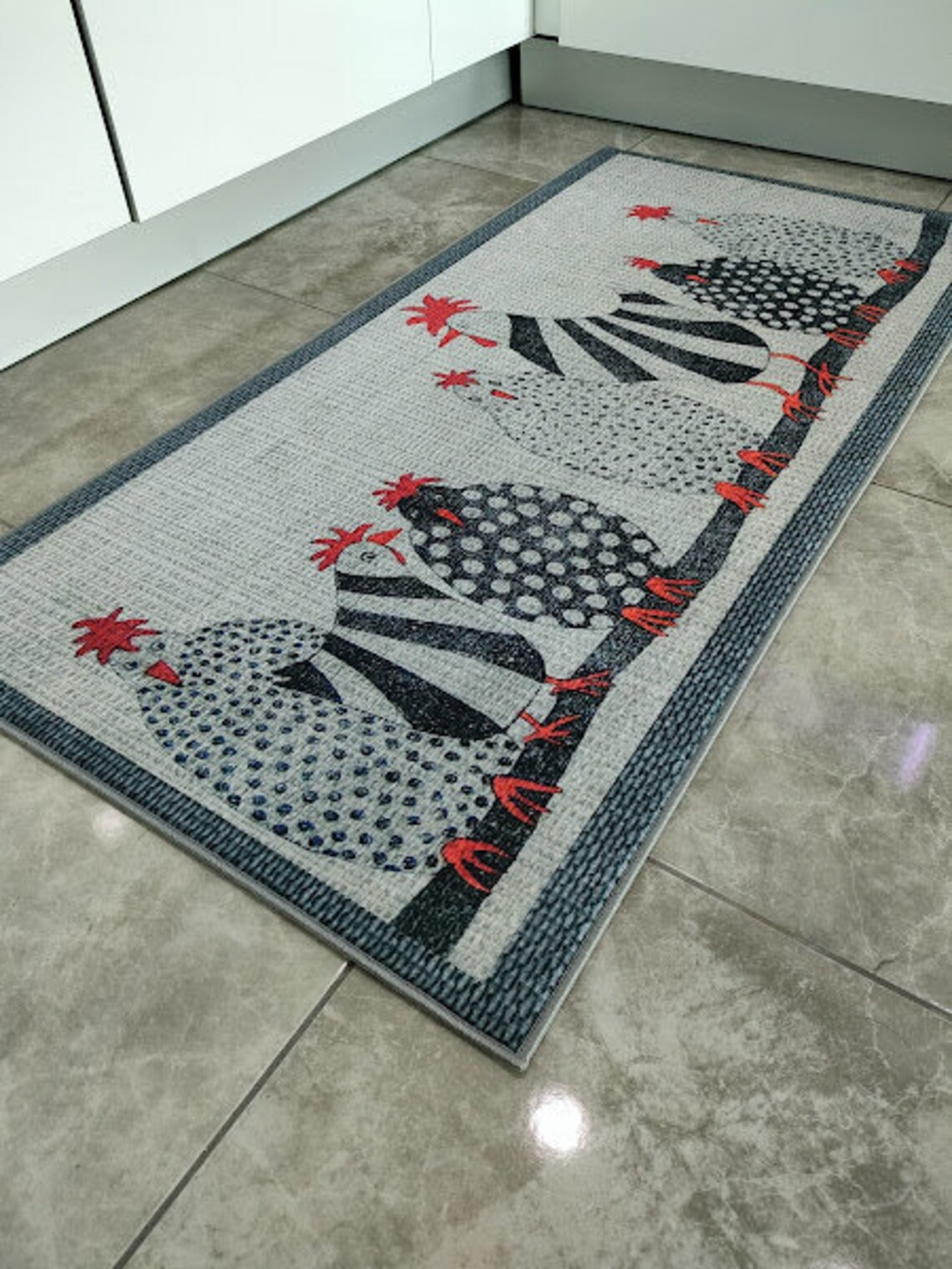 Chickens Themed Kitchen Rug Machine Washable Kitchen Mat Etsy