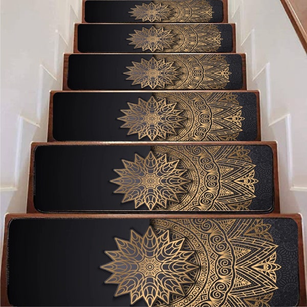 Modern Pattern Stair Tread Carpet, Rug Pattern Stair Tread, Modern Non-Slip Floor Rug, Machine Washable Carpet, Easy To Clean