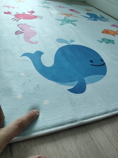  Alfombra de bebé de ancla ballena mar niños redonda alfombra de  juego infantil gatear alfombra de juego lavable manta de juego tiempo boca  abajo alfombra de juego bebé 31.5 x 31.5