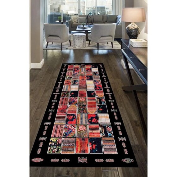 Patchwork Kitchen Rug Decorative Leather Sole Kitchen Carpet - Etsy
