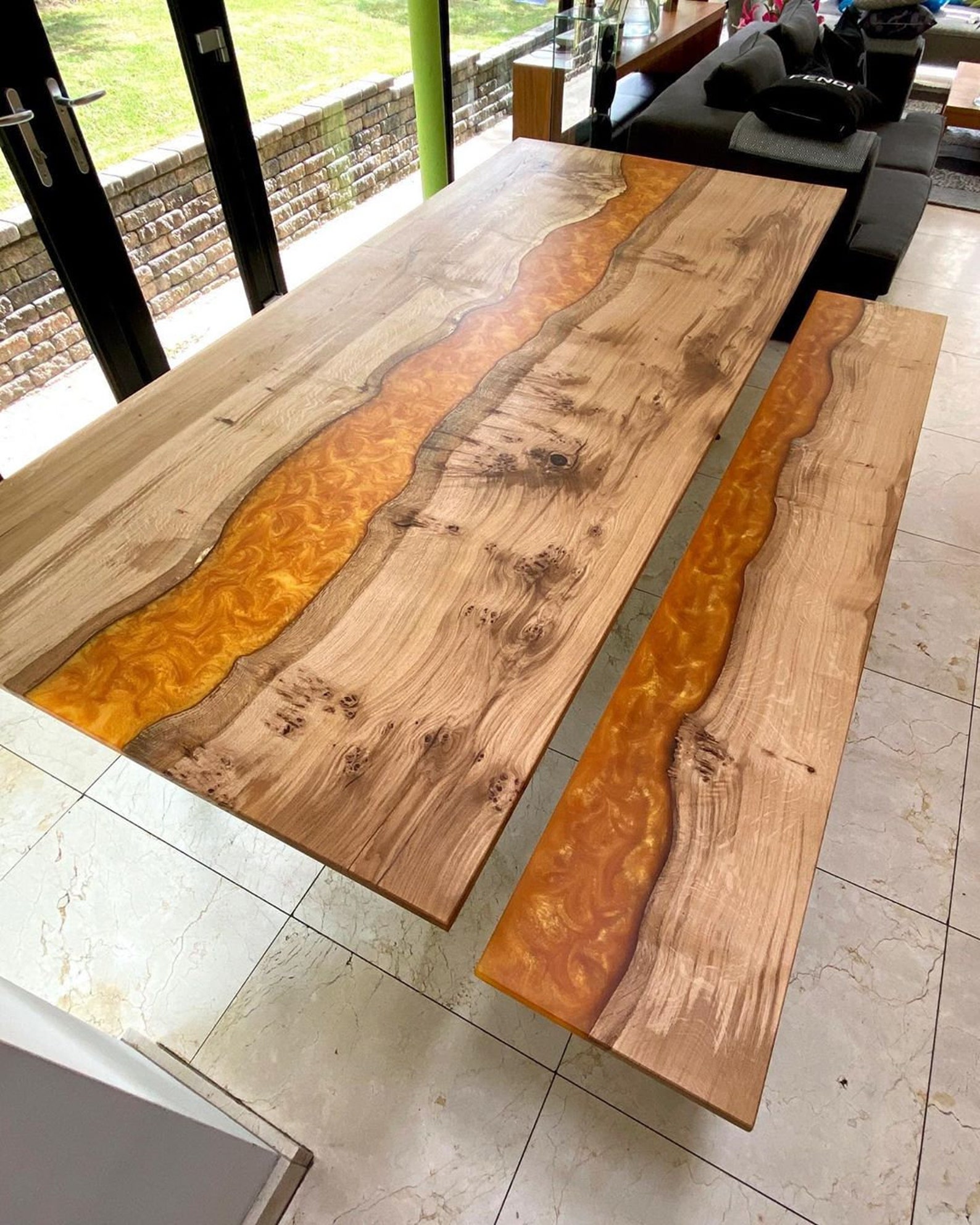 Esstisch Eichenholz Saubere Epoxidharz Epoxy River Table | Etsy