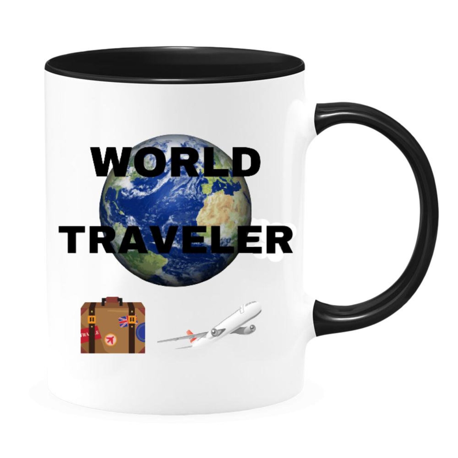 World Traveler 11oz Premium Two Tone Coffee Mug Novelty Etsy