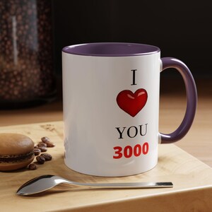I Love You 3000 Two Tone Premium 11, 15oz Coffee Mug image 8