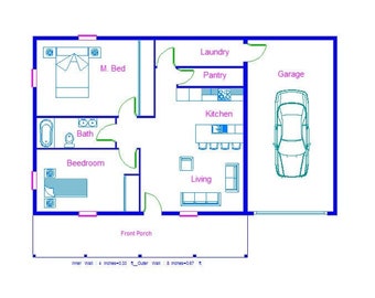 36' X 30' Modern House Plans 2 Bedrooms Floor - Etsy Australia 36' X 30' Modern House Plans 2 Bedrooms Floor - Etsy Australia