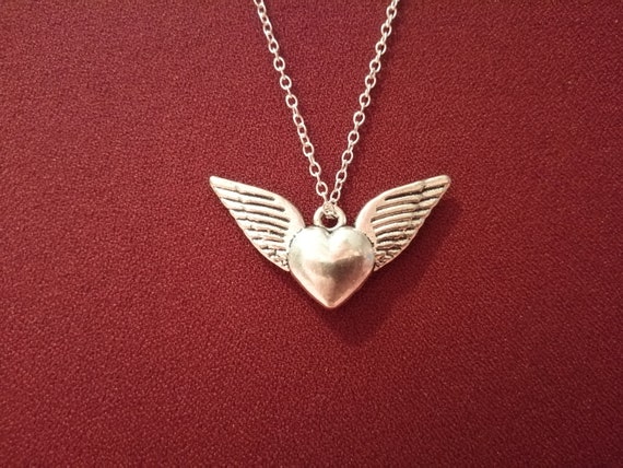 Venta original alas de plumas de ángel plata angelical Amor Encanto Corazón
