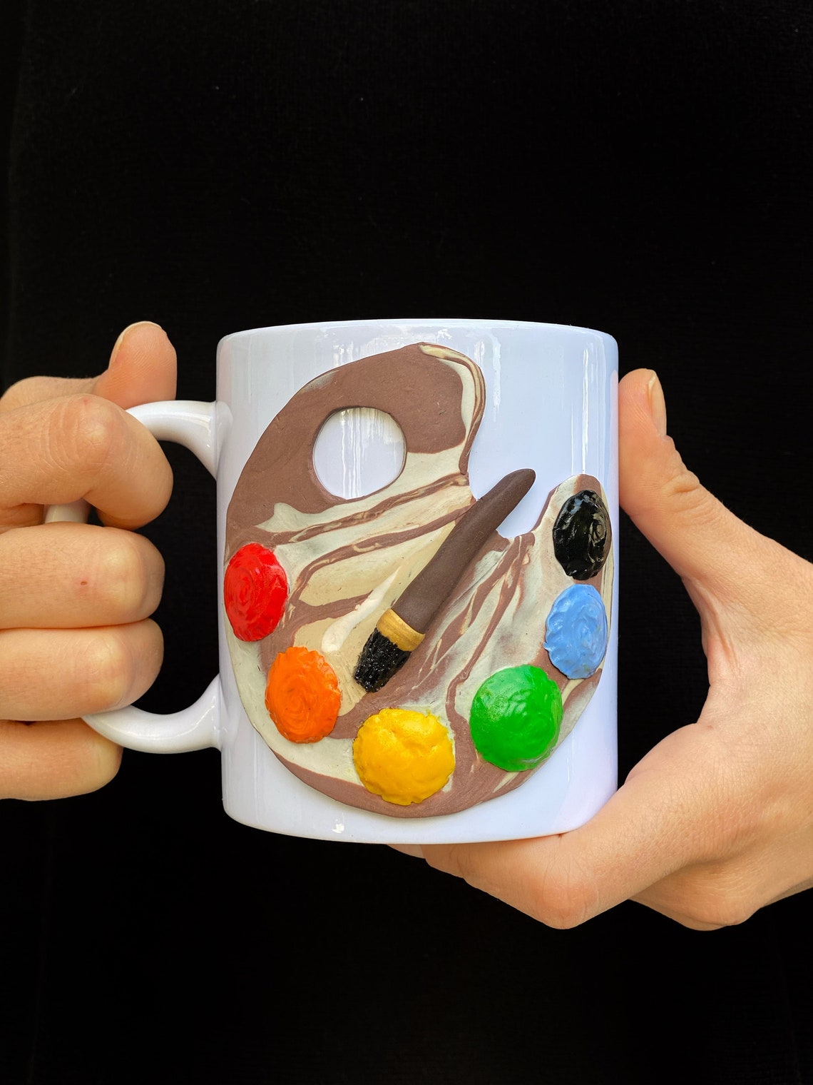 3d mug Decorated mug Mug with decor Mug handmade painted Etsy