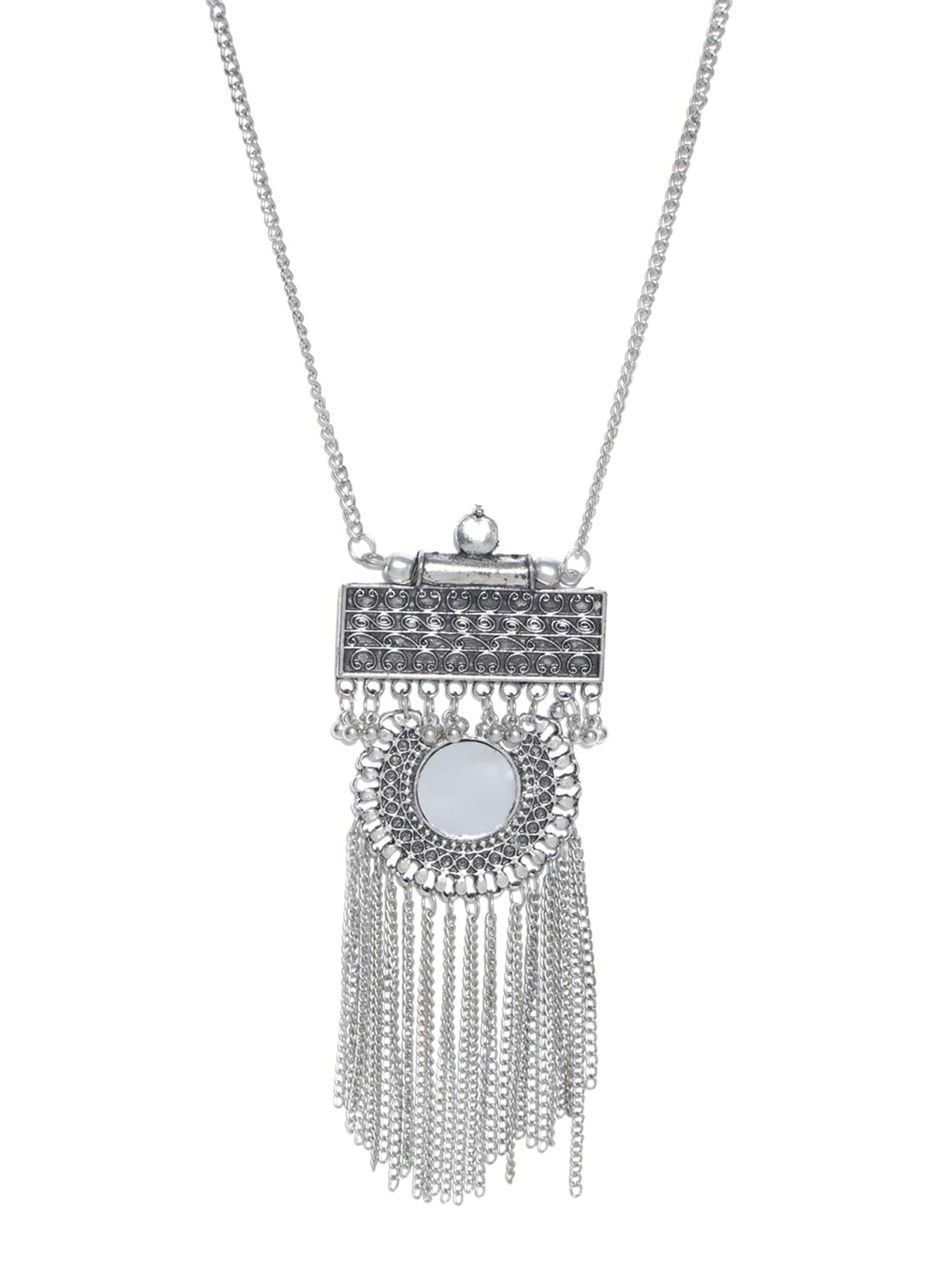 Silver Plated Mirror Necklace Chain Necklaces Bridesmaid Etsy