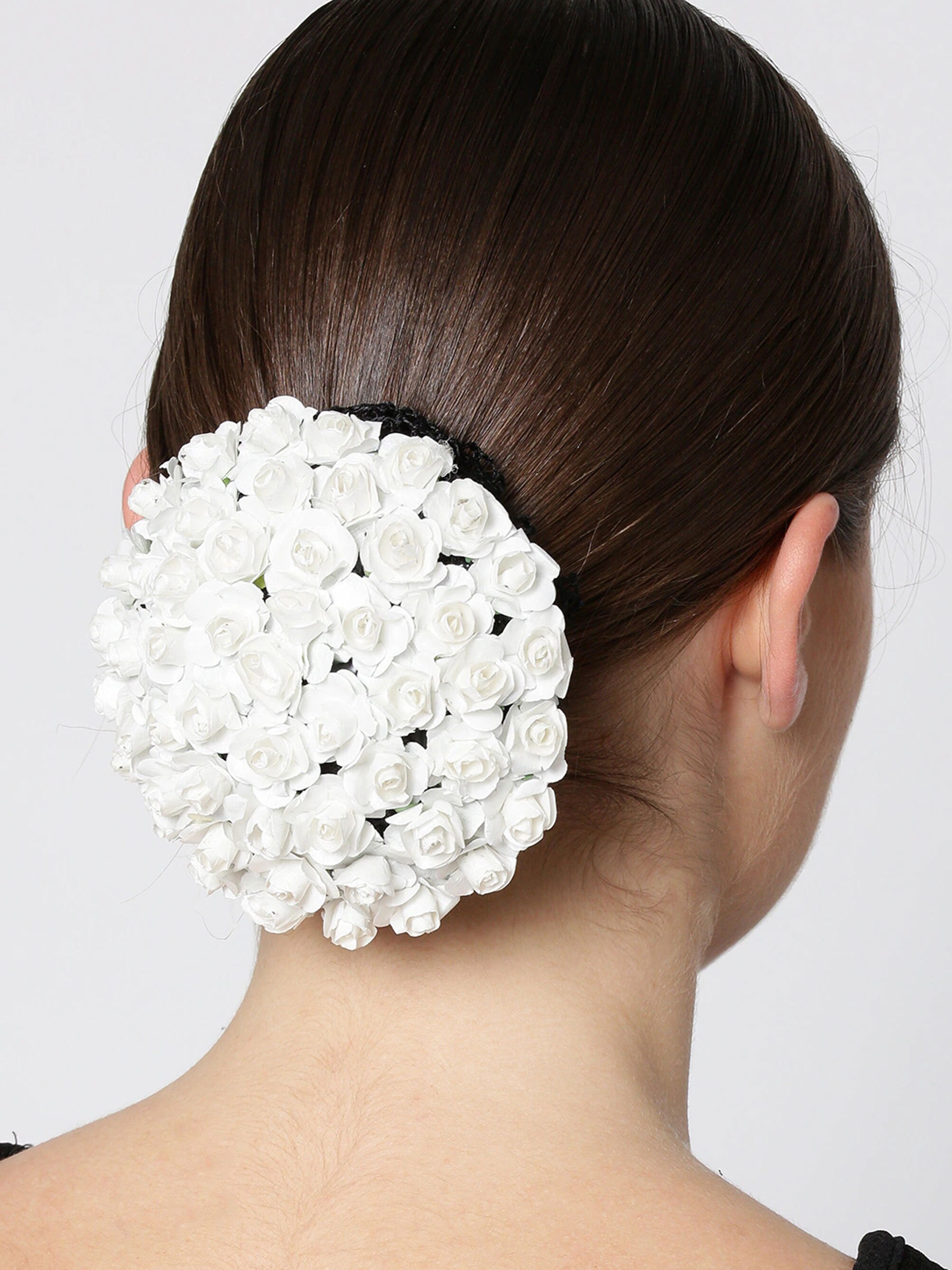White Floral Hair Bun Cover Boho Wedding Boho Headpiece Etsy