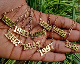 BIRTH DATE NECKLACE Year Birthday Chain 