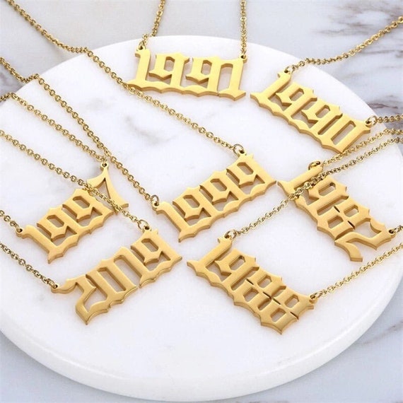 Birthday Necklace Birth Date Chain 1999 