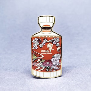 Japanese Whisky Enamel Pin // Whiskey Pins // Cherry Blossoms // Whisky Collectibles // Minis