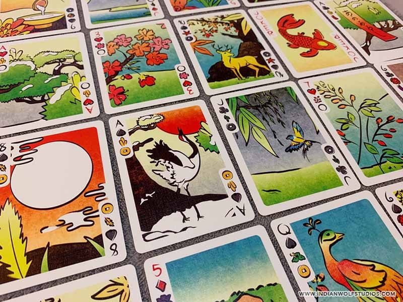 Hanami Fusion (hanafuda - Poker) Playing Cards | Silver
