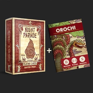 Night Parade Fusion (Hanafuda - Poker) Talia kart do gry + bonusowa kolorowa książeczka z zasadami dla Orochi | Pierwsze wydanie | Limitowana edycja
