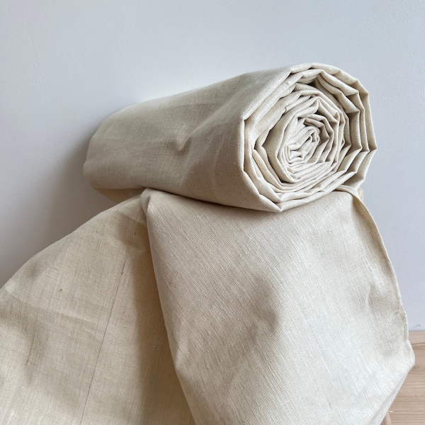 Natural linen fabric, white linen fabric, Ukrainian Handwoven Fabric