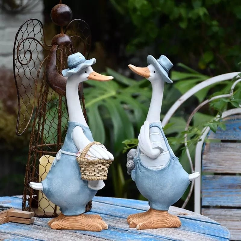 Cute Duck Outdoor Porch Decoration Statue Creative Garden Etsy