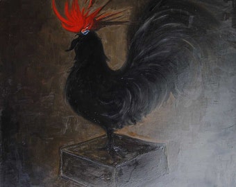 ROOSTER Painting by Alex Sandulescu