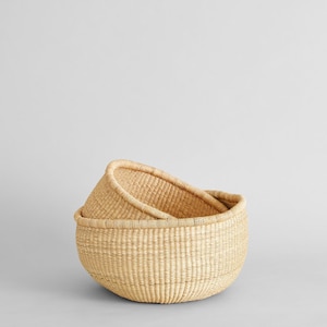 Handwoven storage basket, Handmade bolga pot basket, fruit basket, african woven basket, bolga natural basket