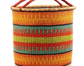 Traditional African Handwoven Laundry Basket