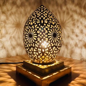 Handmade Brass Table Lamp, Artisan Bedroom and Floor Lighting, Home Décor Lamp, Unique Moroccan Design