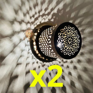 Set van 2 Marokkaanse messing spots: handgemaakte lamp
