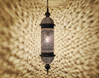Handmade Moroccan Brass Pendant Light: Ornate Chandelier,