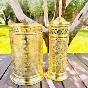 Elegant 2-Piece Brass Bathroom Storage Set with Toilet Brush Holder-Modern Bathroom Organizer,Stylish Brass Toilet Brush,Bathroom Accessorie