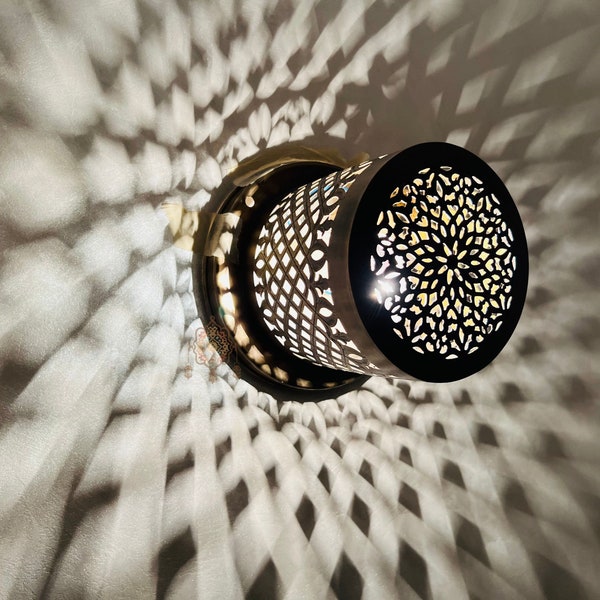 Couverture de projecteur en laiton antique marocain : Projecteur exquis pour illuminer votre espace avec le charme marocain - Lampe en laiton - Projecteur en laiton - Laiton