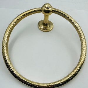 Handmade Brass Bathroom Towel Ring Holder: Wall Rack