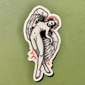 Transfem Angel Sticker- vinyl transgender pride sticker