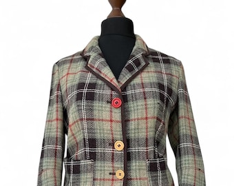 Marithe Francois Girbaud Damen Tweed Jacke Blazer Wolle Größe 30