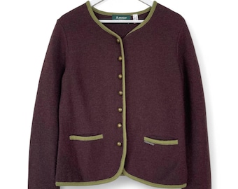 H. Moser Austra Damen Wolle Strickjacke Größe D 38 UK 12