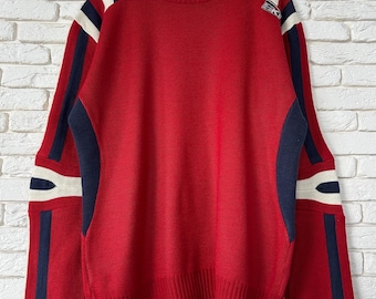 Vintage 1970 Sloboda Made in Jugoslavia Nova Varos Apres-Ski Wolle Pullover Männer 50er