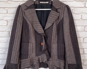 Chaqueta tipo blazer de lana tweed Tommy Hilfiger, talla 10 para mujer.