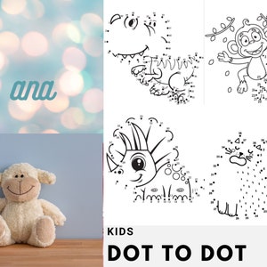 Dot To Dot : 20 Dinosaur Dot to Dot,50 Dot To Dot Animals+BONUS+Color By Number Coloring Pages+Unicorn Coloring Pages for Kids