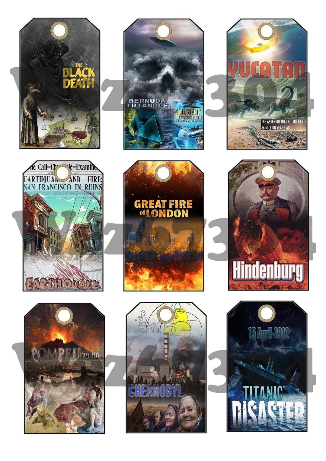 9 Historic Disasters Themed Digital Download Tags for Junk Journals - Etsy