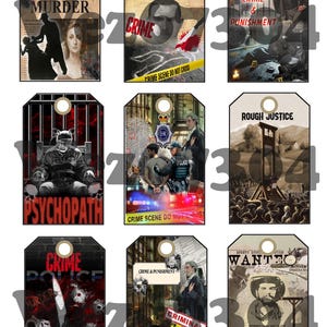 9 Zbrodnia i kara Cyfrowe znaczniki pobierania dla Junk Journals