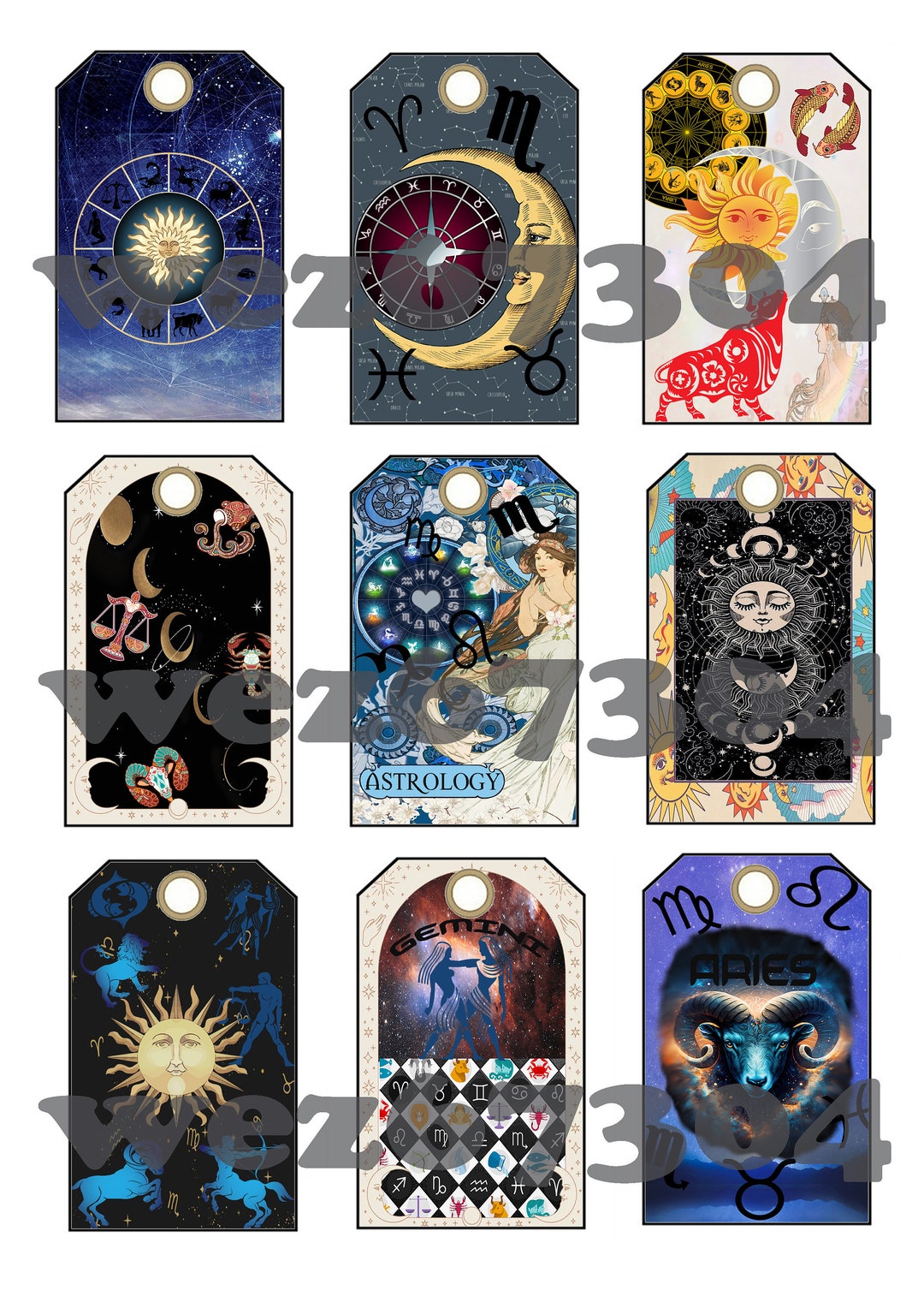 9 Astrology Themed Digital Download Tags for Gifts or Junk Journals Etsy