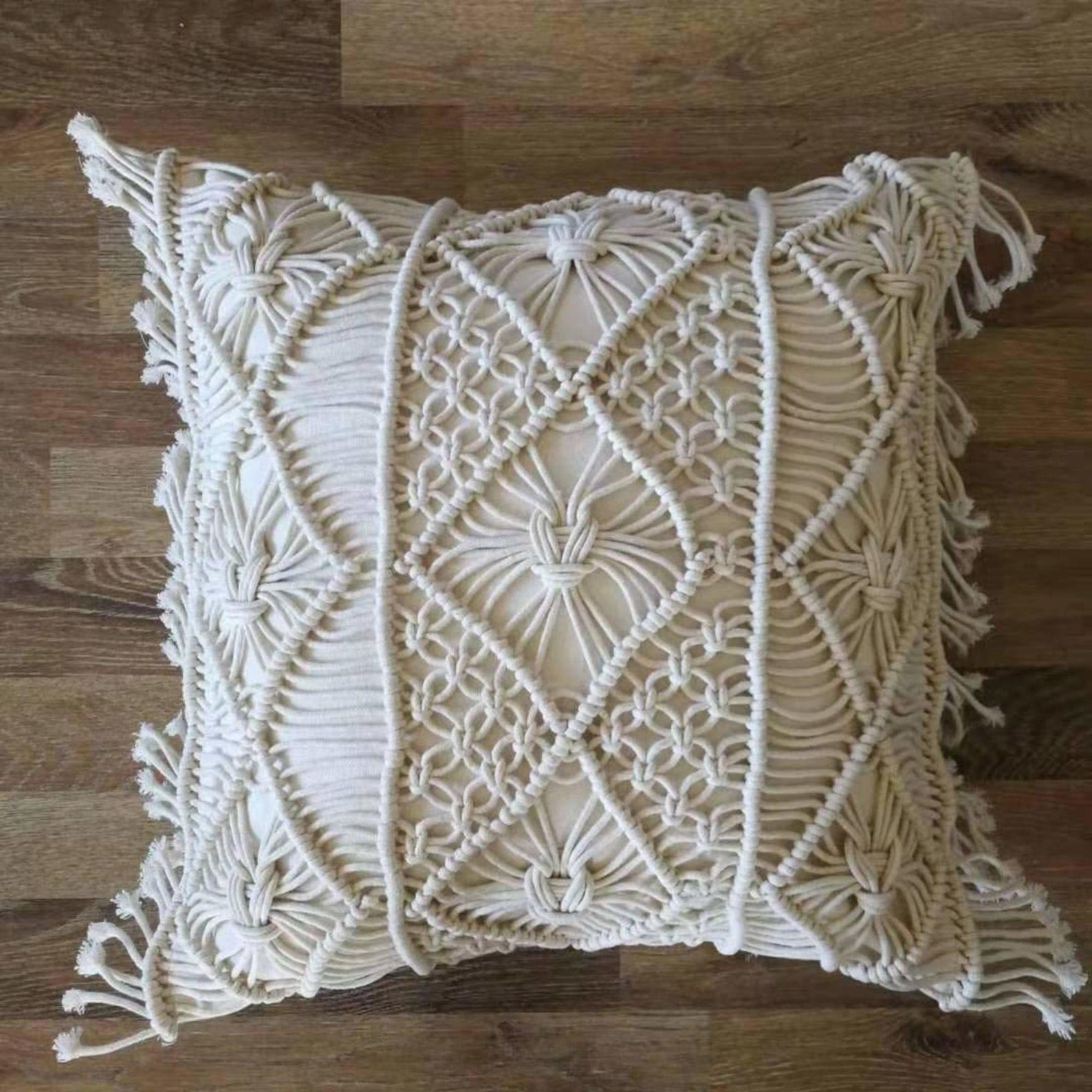 Macrame Throw Pillow Cover 17 Boho pillow cover Etsy