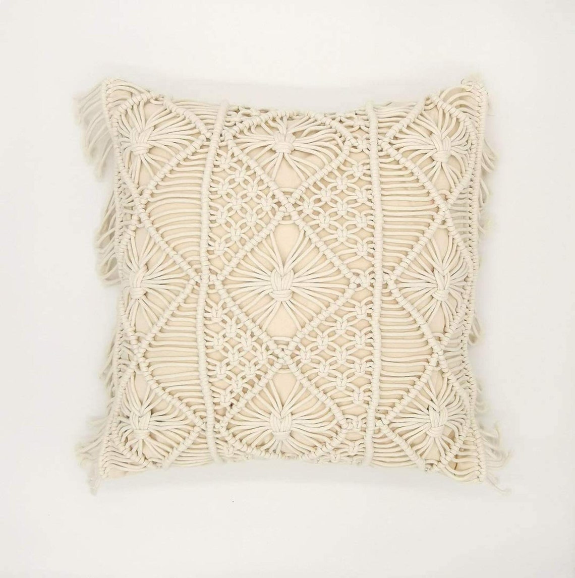 Macrame Throw Pillow Cover 17 Boho pillow cover Etsy