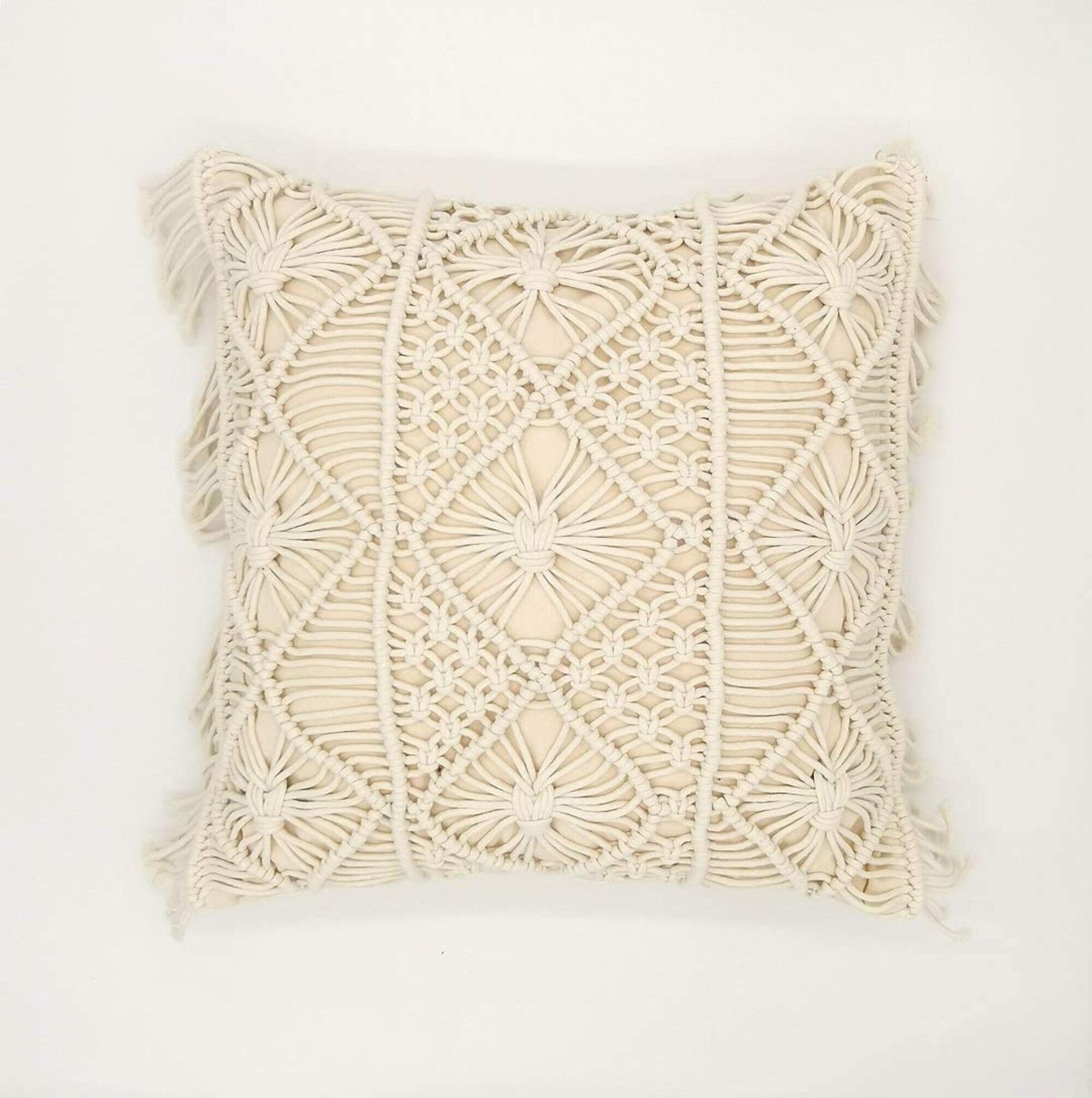 Macrame Throw Pillow Cover 17 Boho pillow cover Etsy