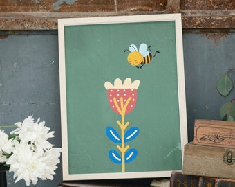 Bee Home Decor, Cute Wall Art, Bee Prints, Bee Wall Art, Cozy Home Decor, Bee Wall Decor, Digital Download, PDF