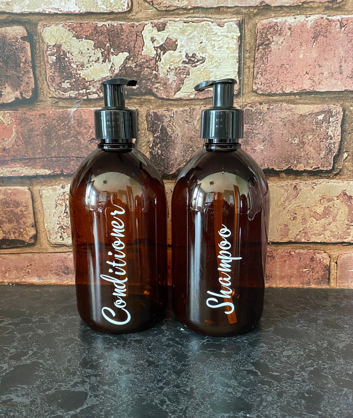 500ml Shampoo and Conditioner Refillable Bottles Amber Etsy
