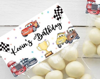 Auto compleanno borsa Topper Boy Lighting McQueen auto da corsa decorazione del partito modello modificabile stampabile digitale Download immediato
