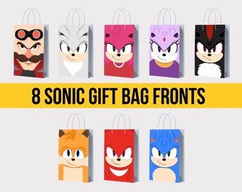 Sonic the Hedgehog Gunstzakjes Verjaardagscadeauzakjes voor kinderen Goodiebag Fronten Verjaardagsfeestje Cadeauzakjes